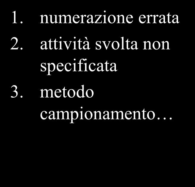 1. numerazione errata 2.