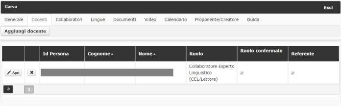 Generale/Struttura Referente Indica se chi propone il corso è anche il suo referente.