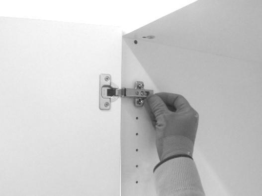 Walk in closet type 2-3-4-5: Fit up the doors, fit headers in the holes and then tighten screws.