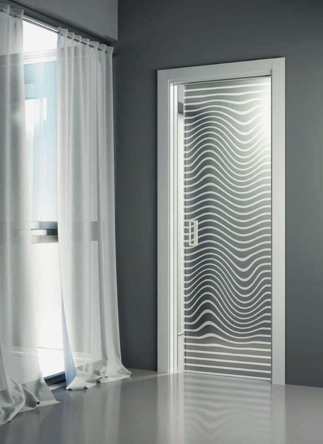 Bisso Porta scorrevole interno muro Easy, stipite laminato bianco.