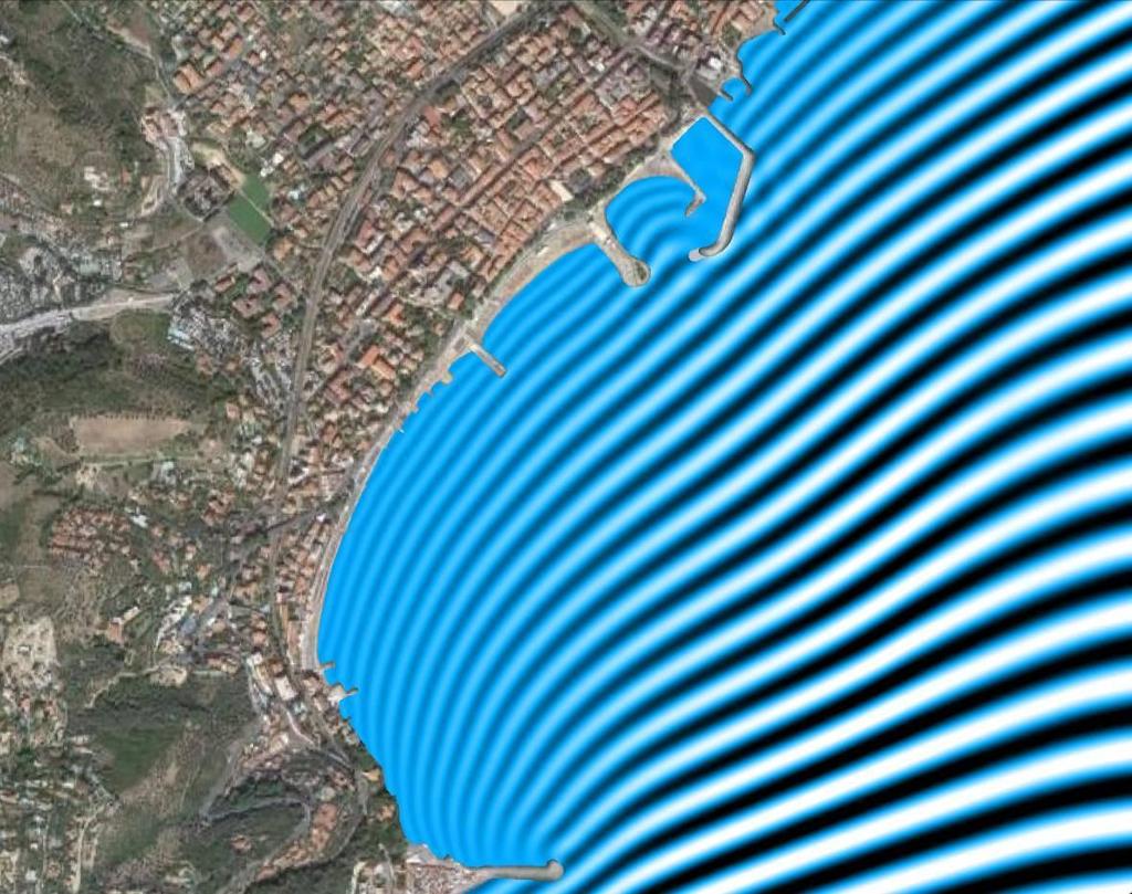 9.2.2 Valutazione dell agitazione ondosa per mareggiata con tempo di ritorno pari a 50 anni Le figure successive rappresentano mediante gradazioni cromatiche le caratteristiche locali della