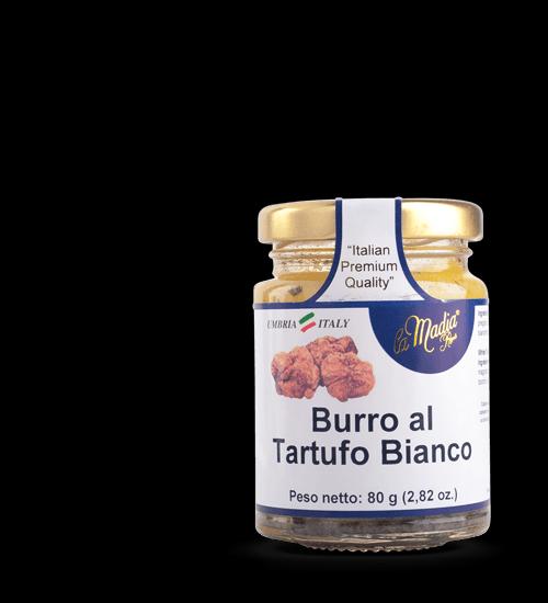 Burro al tartufo bianco Descrizione: Burro cremoso e delicato al tartufo bianco (Tuber magnatum Pico). Modalità di conservazione: Senza l aggiunta di conservanti coloranti di calore.