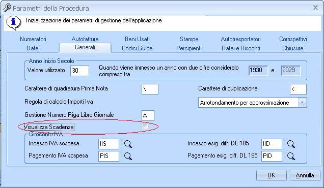 7.00.0 La generazione delle scadenze può anche essere effettuata in modo silente, evitando la conferma della maschera aggiuntiva, deselezionando il