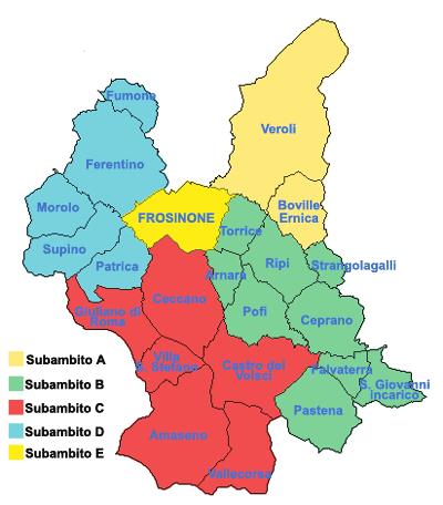 3. Ambito territoriale e contesto di riferimento del Piano Il territorio del Distretto Sociale B di Frosinone ha un estensione di Kmq 890,20 ed una popolazione complessiva di 185.