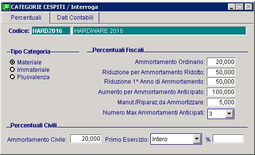 AD HOC WINDOWS AMMORTAMENTO 140% Secondo caso: Creazione di un cespite per costo effettivo e creazione di un altro cespite per maggiorazione fiscale Il secondo metodo con cui Ad Hoc permette di