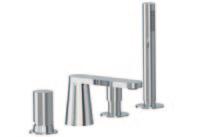 per vasca Wall spout for bath Miscelatore incasso c/pulsante 2 OUT, bocca d erogazione e gancio doccia su piastra