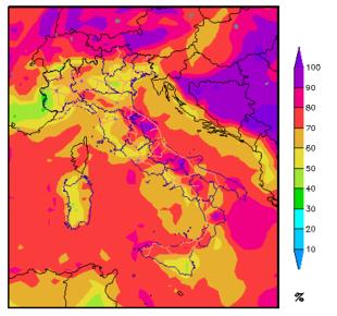 vento UmiditÃ relativa Situazione: Sabato, qualche pioggia sulle adriatiche, nonché su Calabria, Salento,