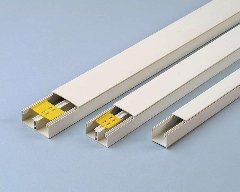 Length: 2 meters A Norme EN 50085-2-3 IP 40 - GWT = T850 Codifica per l ordine dei canali Functional part numbering system MTR2017 BE B H Type Colore Colour I canali vengono forniti