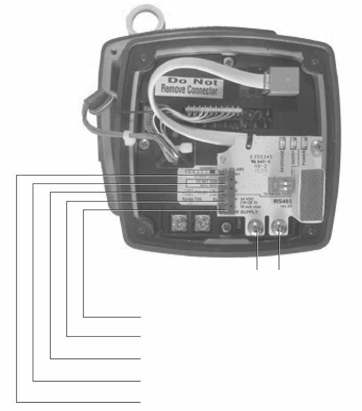 Installazione elettrica - con protocolli di comunicazione standard EIA 485 (RS485) Nota: Non ricollegare l alimentazione del circuito a queste