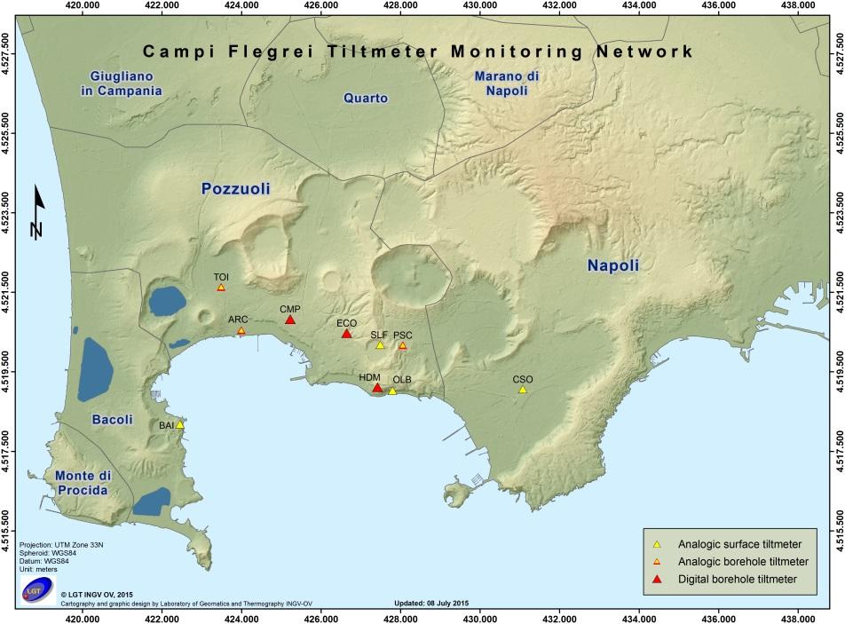 Figura 2.7 Rete Tiltmetrica dei Campi Flegrei.