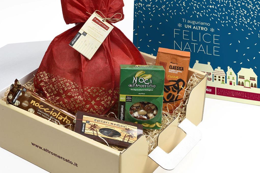 Scatola MEDJOUL Panettone Classico - con uvetta e gocce di cioccolato, glassato e decorato con granella di anacardi 750g Caffè Miscela Classica - miscela di arabica dall America Latina e robusta da