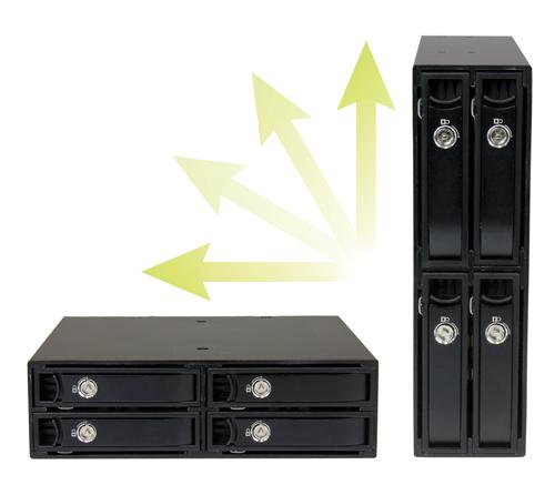 La scheda backplane può essere montata in verticale o in orizzontale, per un inserimento senza errori del tray e la massima compatibilità con i server e i computer desktop.