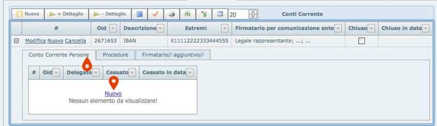 FISICHE/GIURIDICHE->INSERIRE I SOGGETTI DELEGATI E SELEZIONARE LA