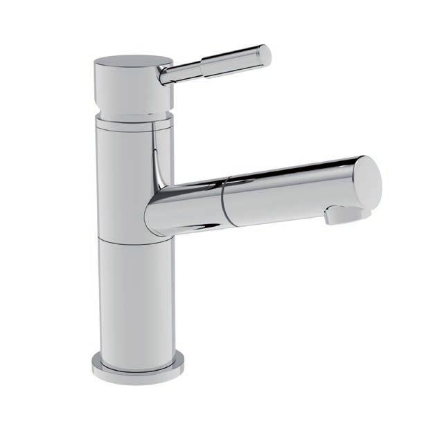 MISCELATORE LAVABO CANNA ALTA CON SCARICO SIDE LEVER LAVATORY FAUCET WITH TALL SPOUT,