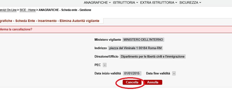 cancellazione.