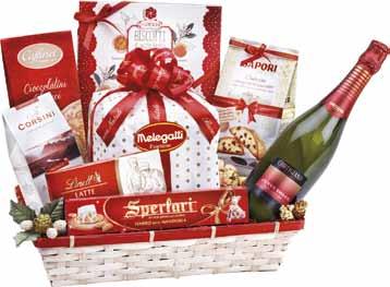 Speciale Cesti Cesto Magico Natale 9 Cesto in Bamboo 1 Cantuccini al Cioccolato Sapori gr 100 + 1 Panettone Melegatti incartato a mano gr 750 + 1 Praline al Latte Le Perle