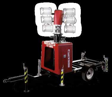 LIGHTING KIT TF NM9 SOLLEVAMENTO MANUALE SENZA GENERATORE CARATTERISTICHE TECNICHE Palo telescopico zincato Sollevamento manuale Rotazione manuale 340 gradi Stabilità al vento garantita 80 Km/h (*)