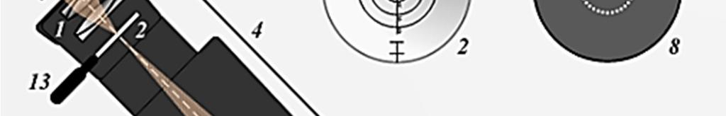 Una barra poggia montatura che mantiene in orizzontale la montatura Un marcatore a tre punti con tampone per segnare il centro della lente e allineare l asse