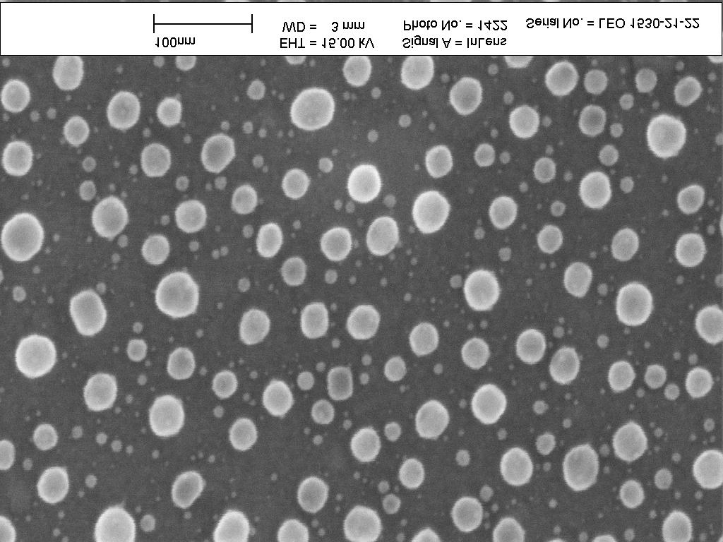 Film sottili per catalizzare superfici Superficie di Si/SiO2 catalizzata con cluster