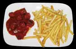 385 CURRY WURST CON PATATE* 6,50 Curry Wurst mit Pommes curry wurst and