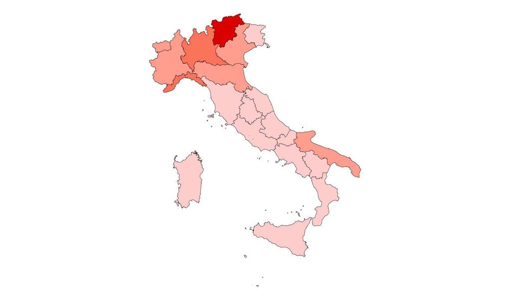 Distribuzione delle notifiche di GA in Italia 1992-2009 (dati SIMI) Tasso std salmonellosi non tifoidee per 100.