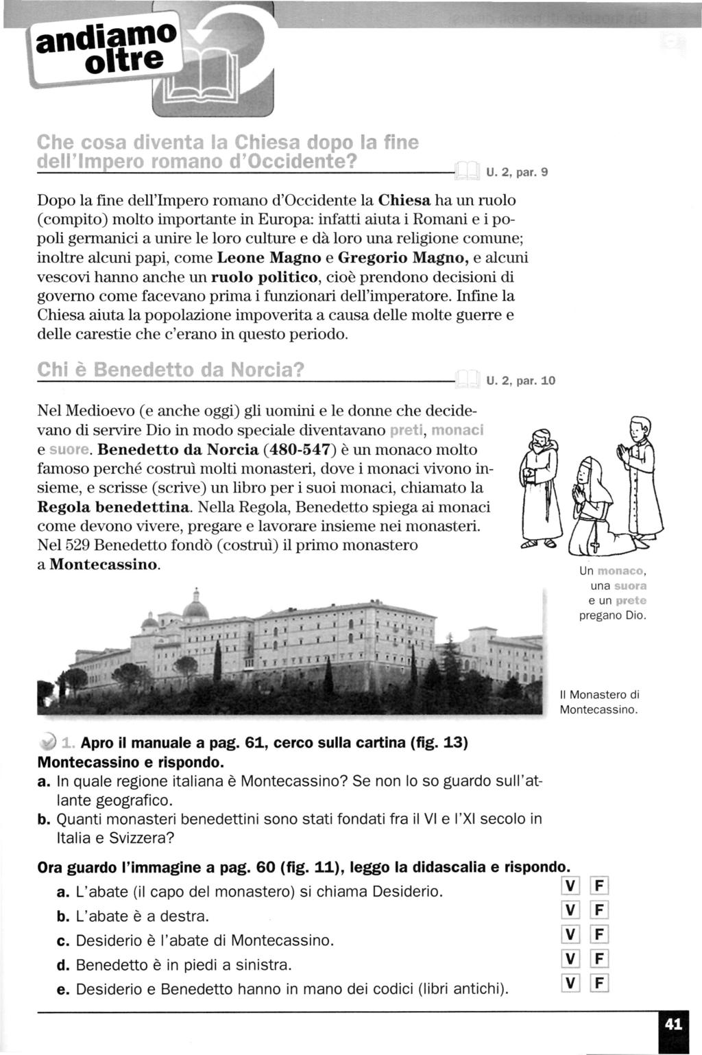 Che cosa diventa la Chiesa dopo la fine dell'impero romano d'occidente? U. 2, par.