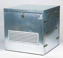 Acoustic enclosures Acoustic enclosures are available for each type of machine. They are made up from independently removable acoustic panels externally clad with galvanized sheet steel.