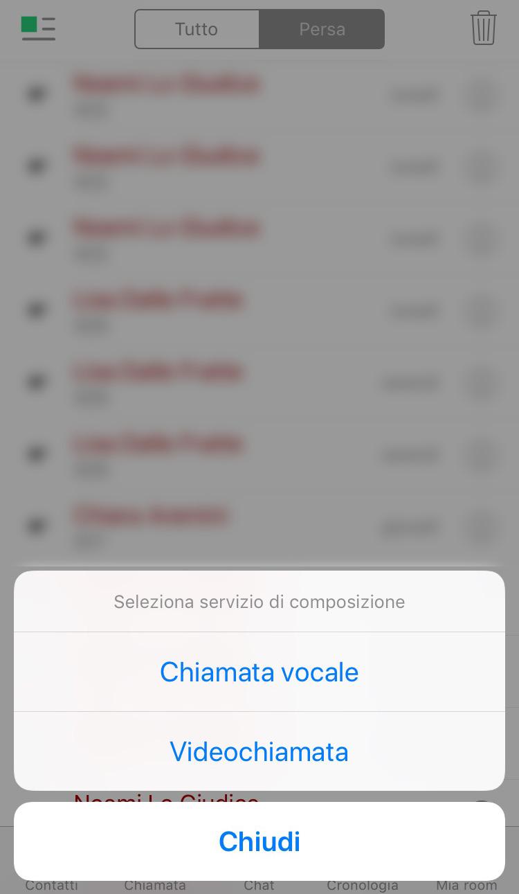 Anche in questo caso è possibile effettuare la chiamata tramite Servizio di Richiamata o chiamata Voip (laddove possibile).