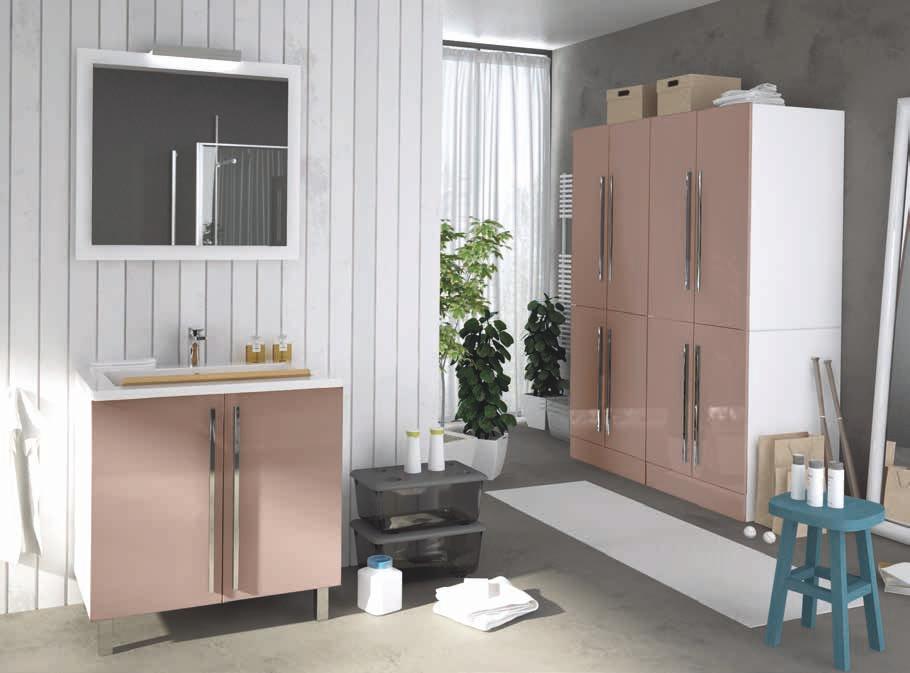 Comp. New Nemi N 26 Cassa Bianco Opaco Frontali Argilla Lucido Base lavabo c/piedini 2 ante L. 81 H. 80 P. 50 Lavabo Mineral marmo NEMI L. 81 Tavoletta lavabo Specchio Assisi L. 80 H.