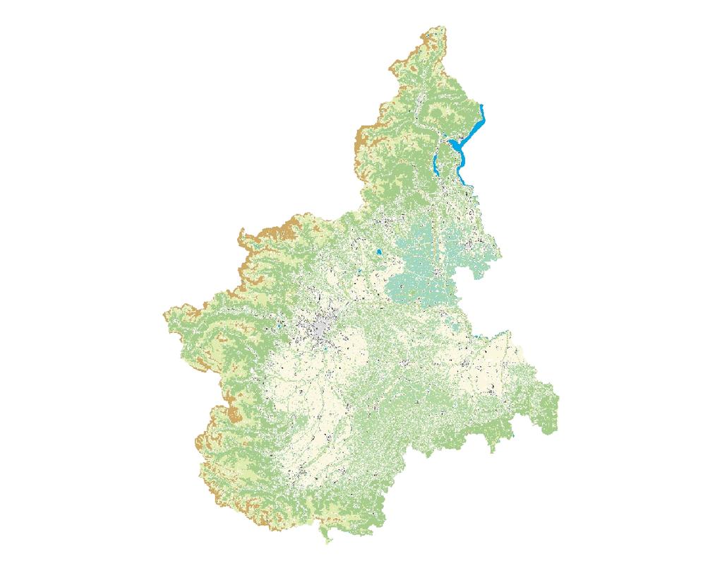 Le categorie del land cover sono state pixelizzate a 10X10 m e riattribuite, secondo il criterio di