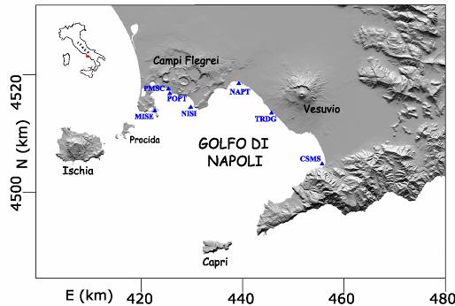 RETE MAREOGRAFICA AL VESUVIO 9 Vesuvio Il monitoraggio dei movimenti verticali del suolo è effettuato, oltre che con le tecniche geodetiche classiche e satellitari, anche tramite l uso dei mareografi