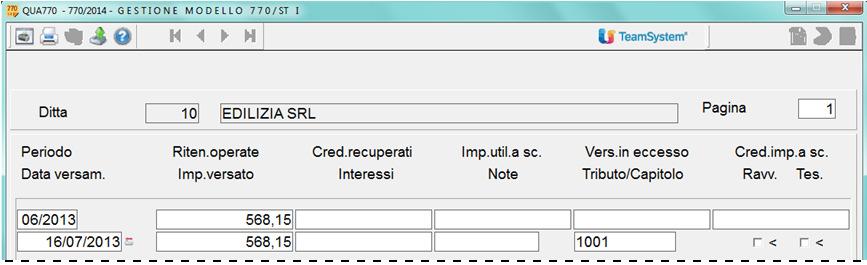 = 8,38 versato 519,50 8,38 = 511,12 Compensazione ritenute su indennità di fine rapporto con acconto di imposta su TFR ritenute