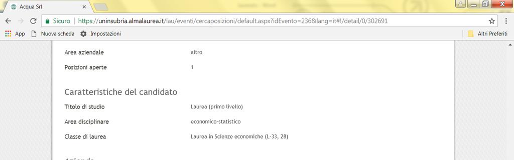 Letto l annuncio, per candidarsi sarà necessario selezionare il tasto procedi in fondo alla pagina (si veda immagine 12) Immagine 12 Oltre a selezionare la lingua, la