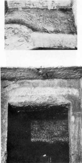 Egnazia - Ipogeo con iscrizioni messapiche: particolare dell iscrizione