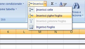 alternativa, tasto destro del mouse e selezionare la voce Inserisci dal menù