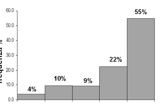 CONTINUA ISTOGRAMMA densità di frequenza % Durata del rapporto con il partner (n =