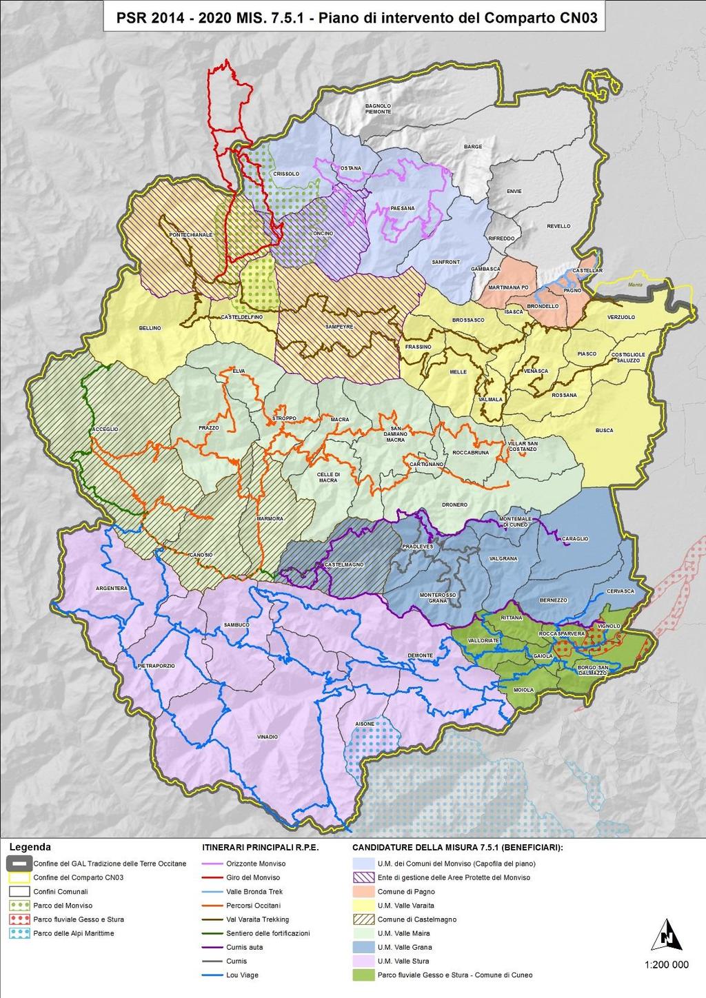 CLLD LEADER 2014-2020 COMPARTO CN03 coincidente con l area del GAL Tradizione delle Terre Occitane Op. 7.5.