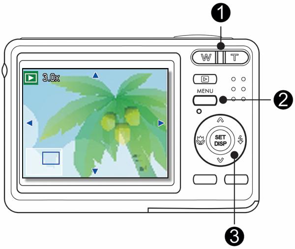 Ingrandimento di immagini fisse 4 5 Accendere la fotocamera ed impostarla in modalità PLAY (Esecuzione ( pagina ). Selezionare un immagine.