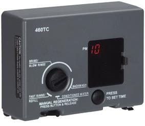 AUTOTROL VALVOLA DI CONTROLLO 255 - SERIE 460 CARATTERISTICHE DEL 460TC Controller a tempo elettronico semplice e preciso Impostazione di rigenerazione a 1 o 30 giorni Funzionamento a 12 V