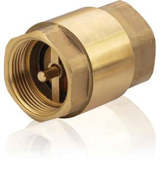 RE-GE VALVOLE DI RITEGNO IN OTTONE BRASS CHECK VALVES : Valvole di ritegno monoblocco smontabili Corpo: ottone forgiato conforme a DIN 70 Tenuta: NBR Connessioni filettate: gas femmina UNI ISO 8/