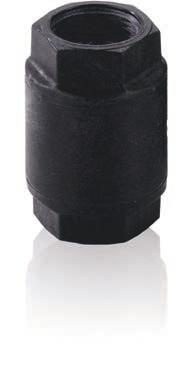 AMITA VALVOLE DI RITEGNO IN PLASTICA PLASTIC CHECK VALVES Corpo valvola: nylon stabilizzato e fibre di vetro 0% Otturatore e molla: acciaio inox Aisi Tenuta: NBR Connessioni filettate: femmina UNI