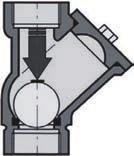 VRFL VALVOLE RITEGNO A PALLA IN GHISA CAST IRON BALL CHECK VALVES : Corpo valvola: ghisa GG verniciata Dadi e viti: acciaio classe 8.