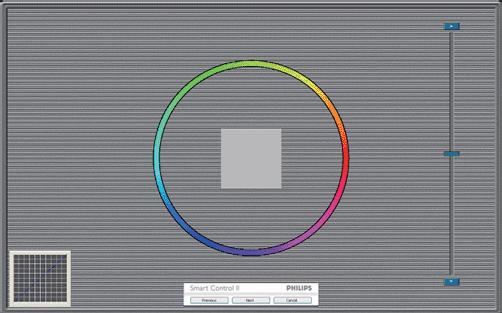 3. Informazioni sul prodotto 1. "Show Me" (Mostrami) avvia il Tutorial della calibratura colore. Start (Avvia) Avvia la sequenza di 6 fasi della calibratura colore.