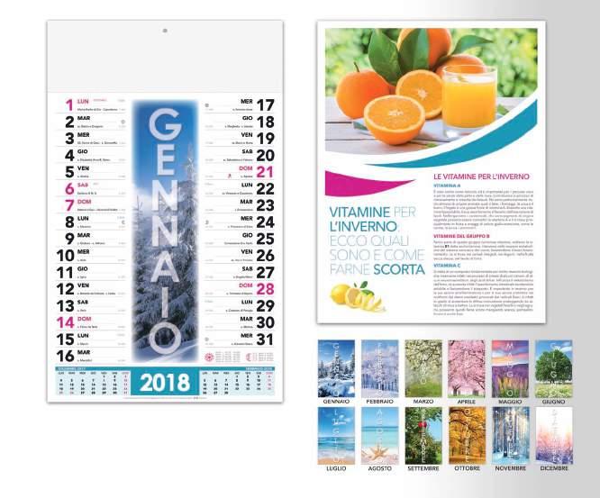 120 CALENDARI AG 2025 4 STAGIONI Calendario mensile 12 fogli, Carta Patinata Stampa 4 colori