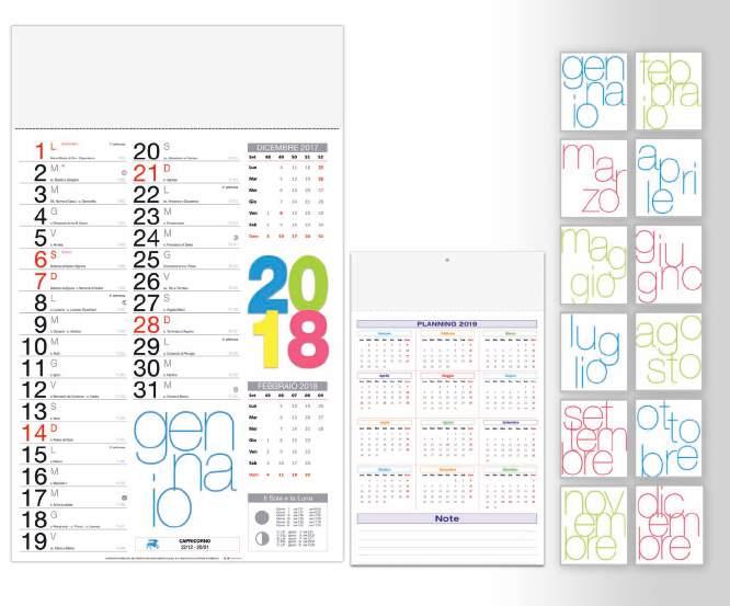 AG 2057 OLANDESE STYLE Calendario mensile 12 fogli, carta patinata, festivita