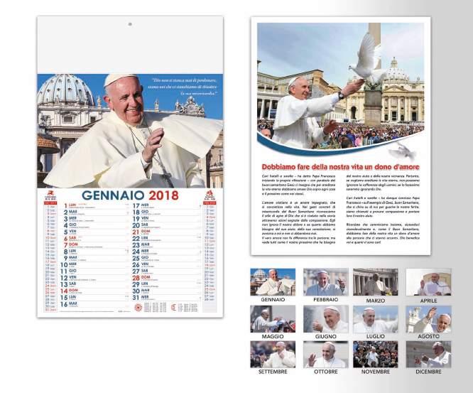 AG 2000 PAPA FRANCESCO Calendario mensile 12 fogli, Carta Patinata Stampa 4 colori fronte/retro,