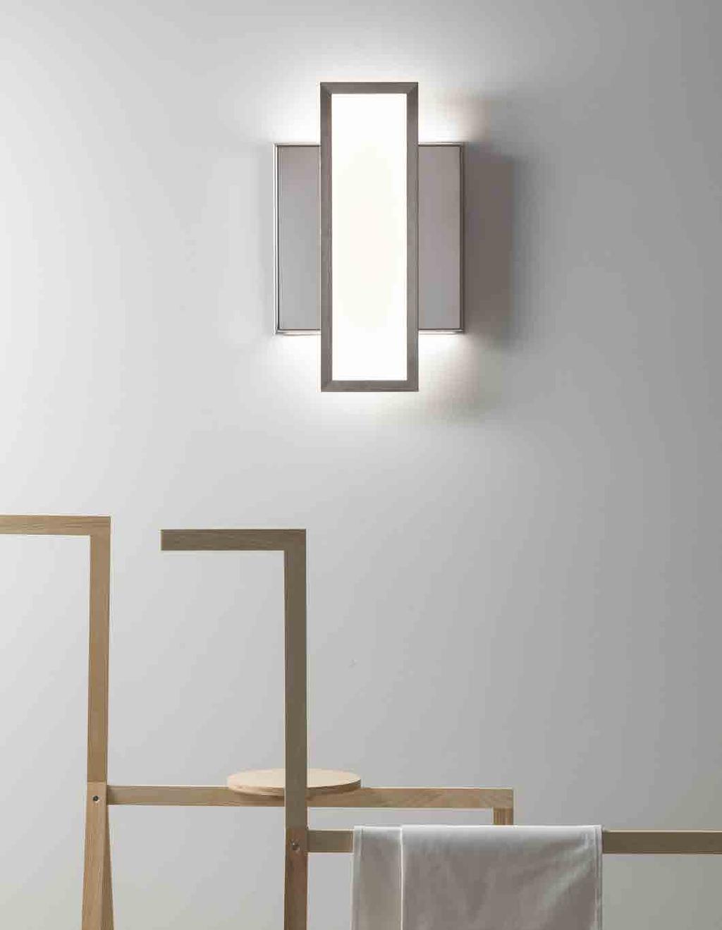 JOANNA Lampada a LED da parete a diffusione. Corpo in alluminio personalizzabile con inox in diverse finiture o verniciato in vari colori secondo palette RAL.