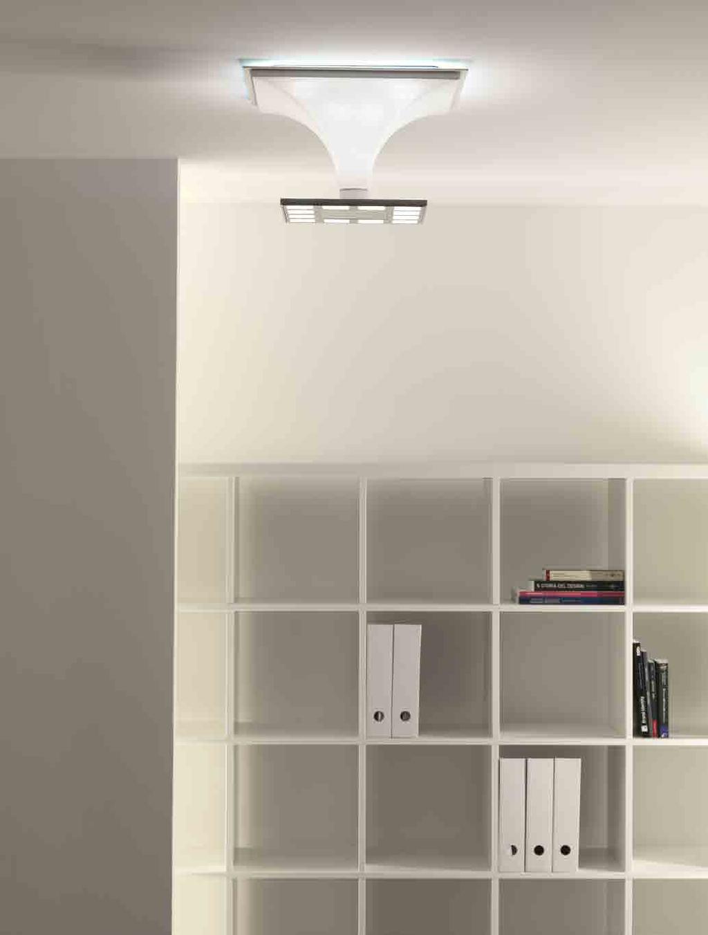 ISIDE Lampada a LED da soffitto a diffusione. Corpo in alluminio verniciato con possibilità elementi di diversi colori secondo palette RAL.