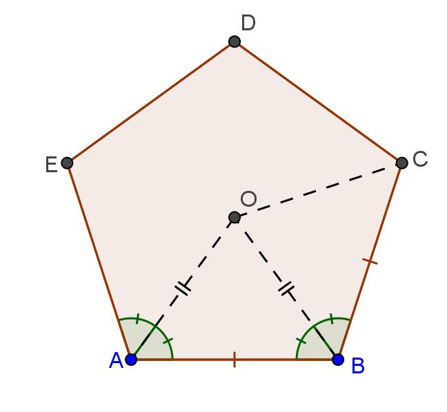 Il triangolo ABO è isoscele poiché ha gli angoli alla base congruenti e quindi AO BO.