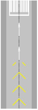 15 Markings di soglia spostata in modo permanente o per più di 6 mesi (A) (B) (C) (D) Pavimentazione prima della soglia idonea per il movimento degli aeromobili.